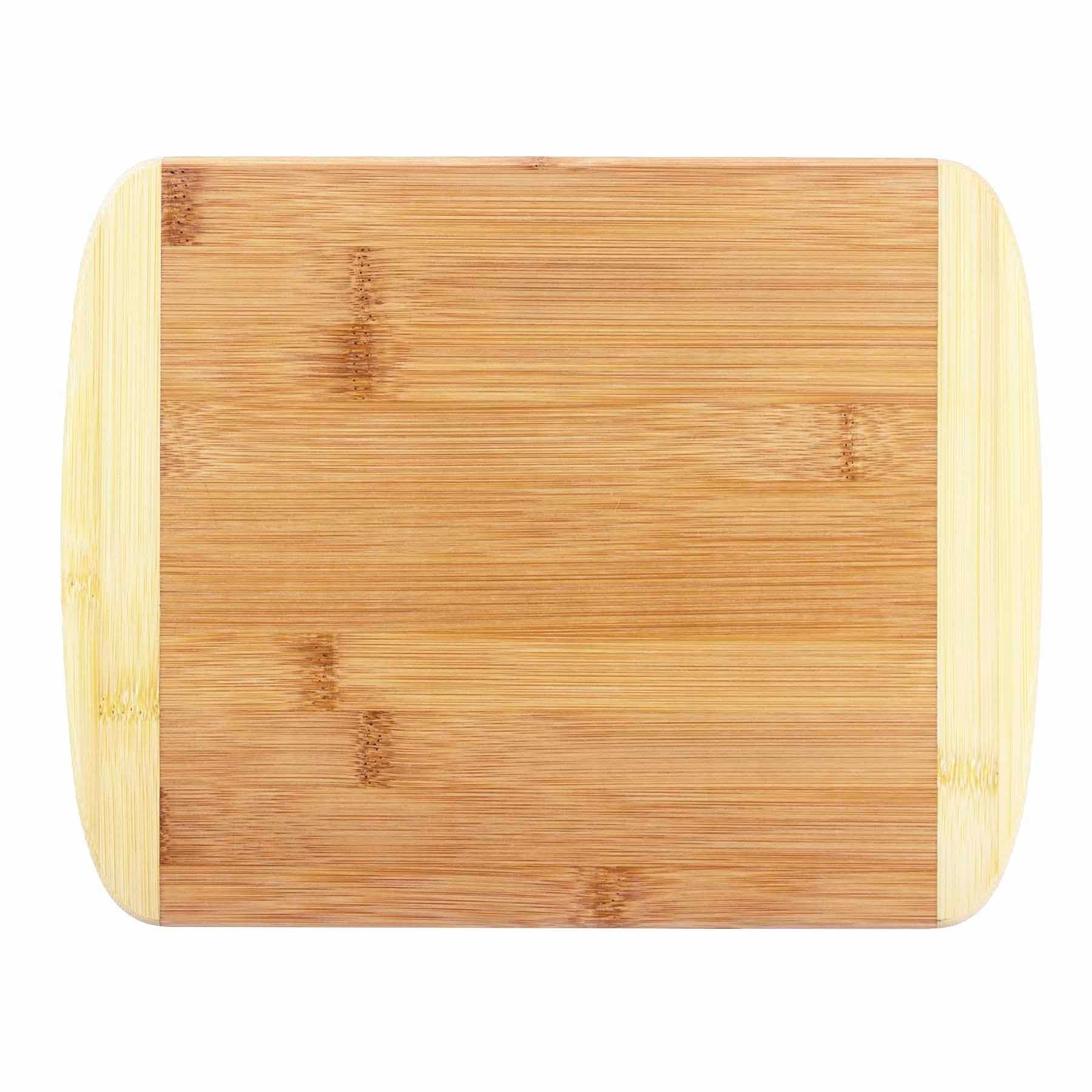 Rectangular bamboo cutting board with a plain working face