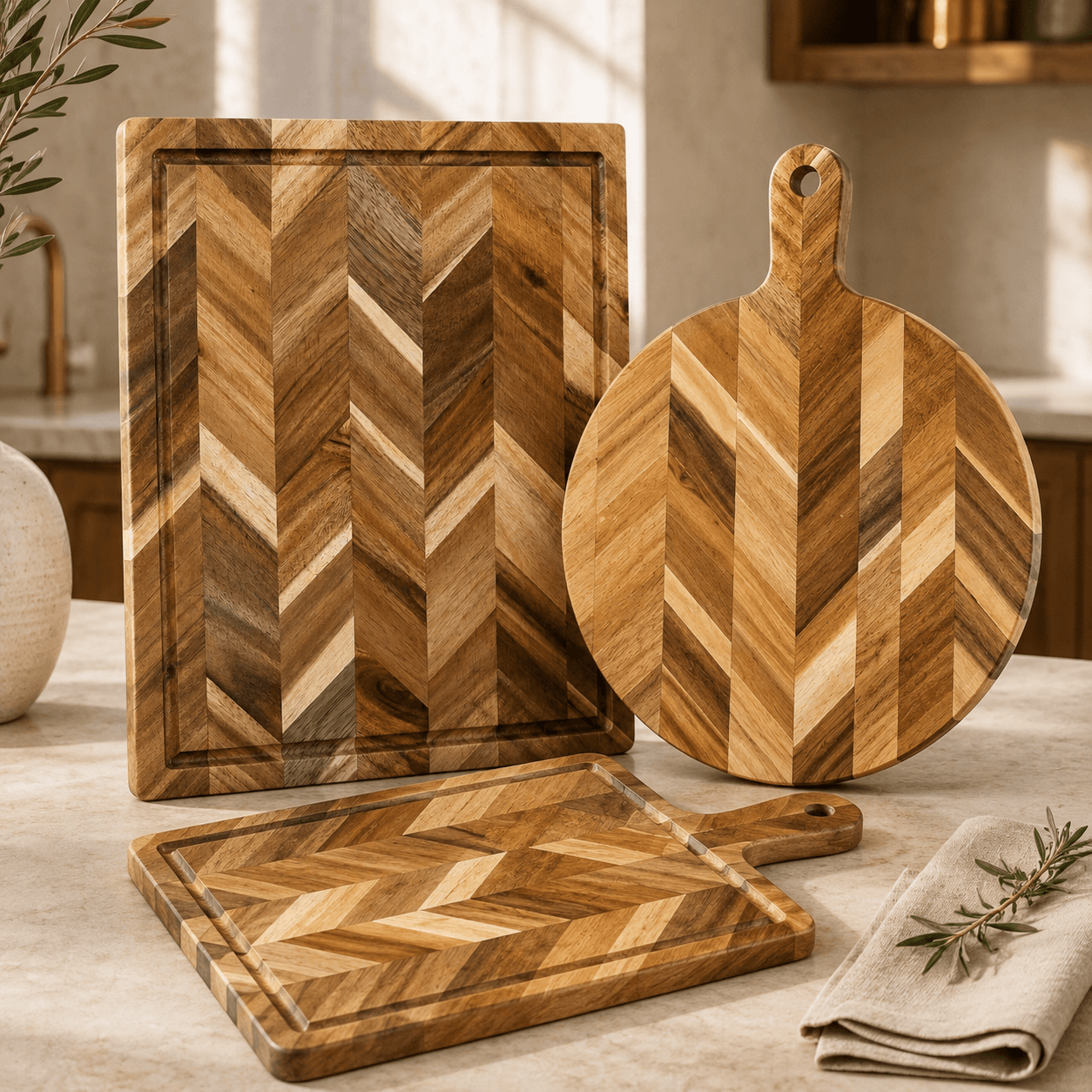 Acacia Herringbone Board